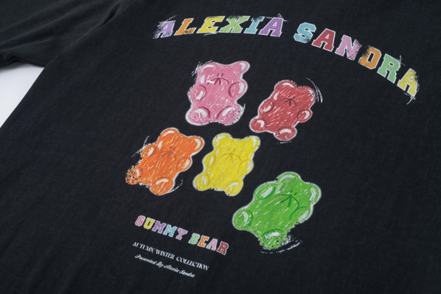 Alexia Sandra Black Gummy Bears Long Sleeve T-shirt | MADA IN CHINA