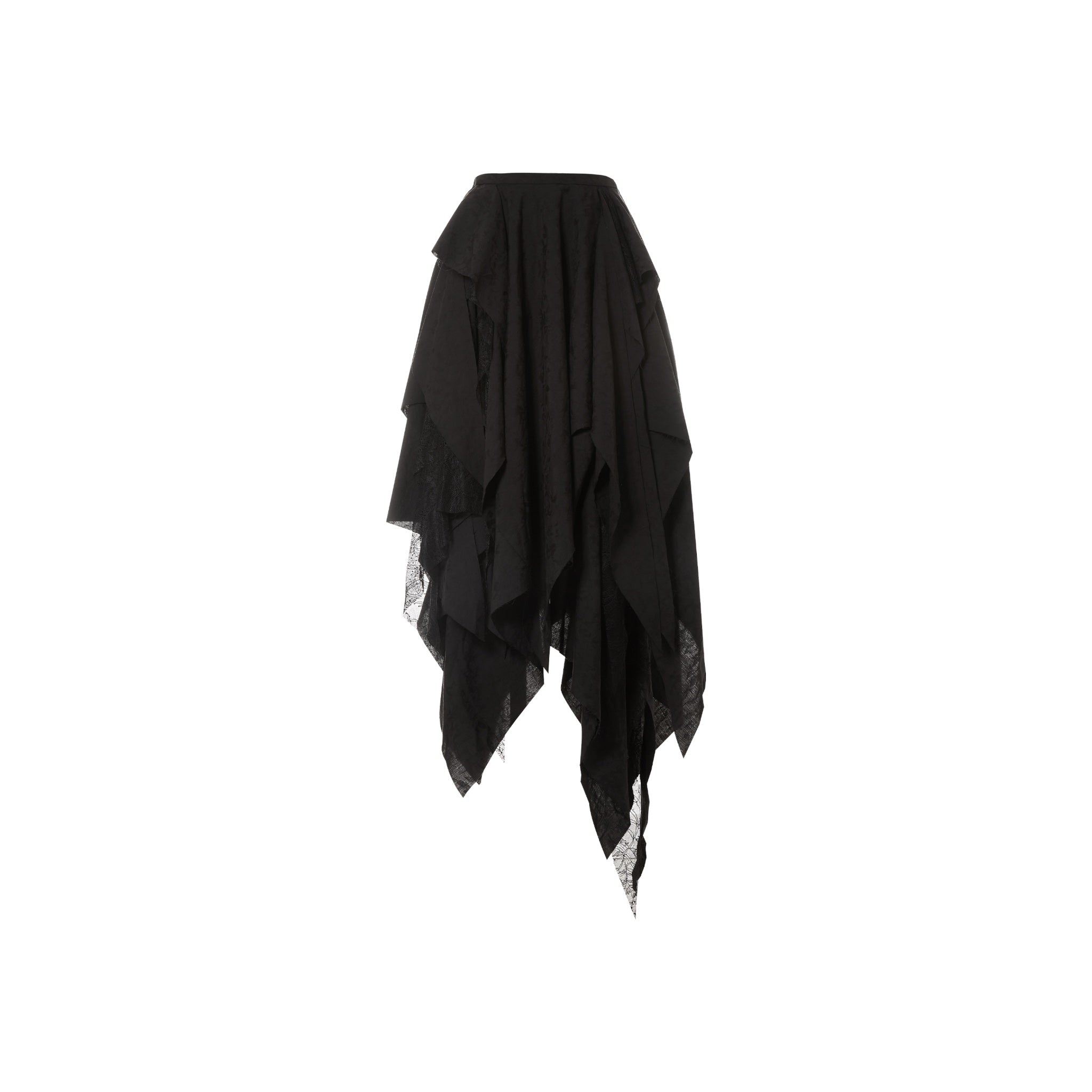 ELYWOOD Black Irregular 3D A-line Skirt | MADA IN CHINA