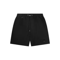 UNAWARES Black Jacquard Elastic Waist Loose Shorts | MADA IN CHINA