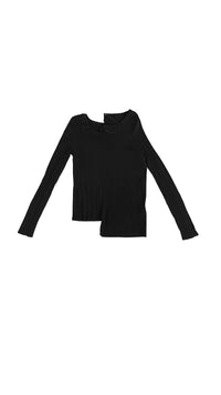 FENGYI TAN Black Knitted Shirt With Necklace Decoration | MADA IN CHINA