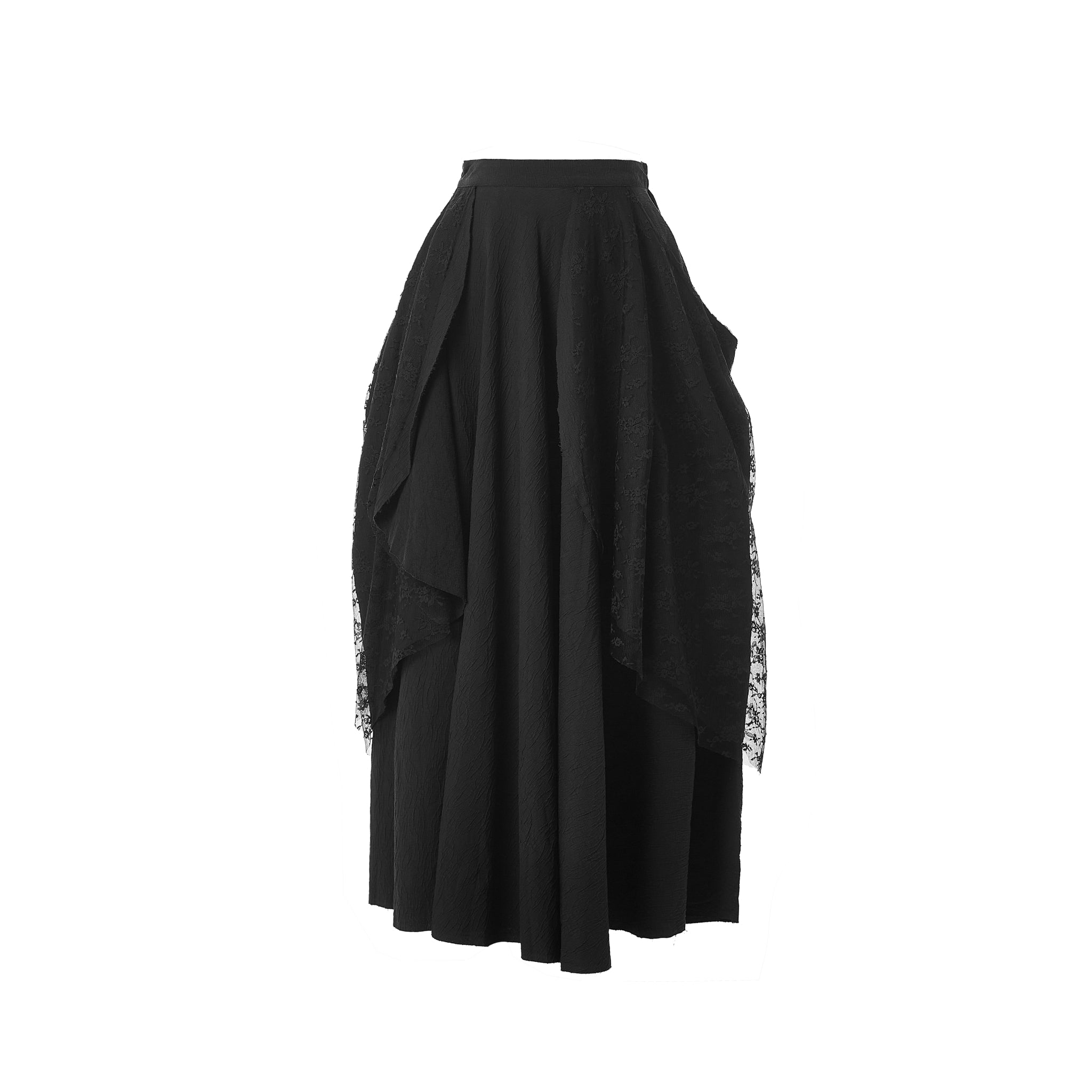 ELYWOOD Black Lace Skirt & MADA IN CHINA