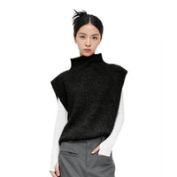 UNAWARES Black Logo Cropped Cape-style sleeveless sweater | MADA IN CHINA