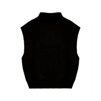 UNAWARES Black Logo Cropped Cape-style sleeveless sweater | MADA IN CHINA
