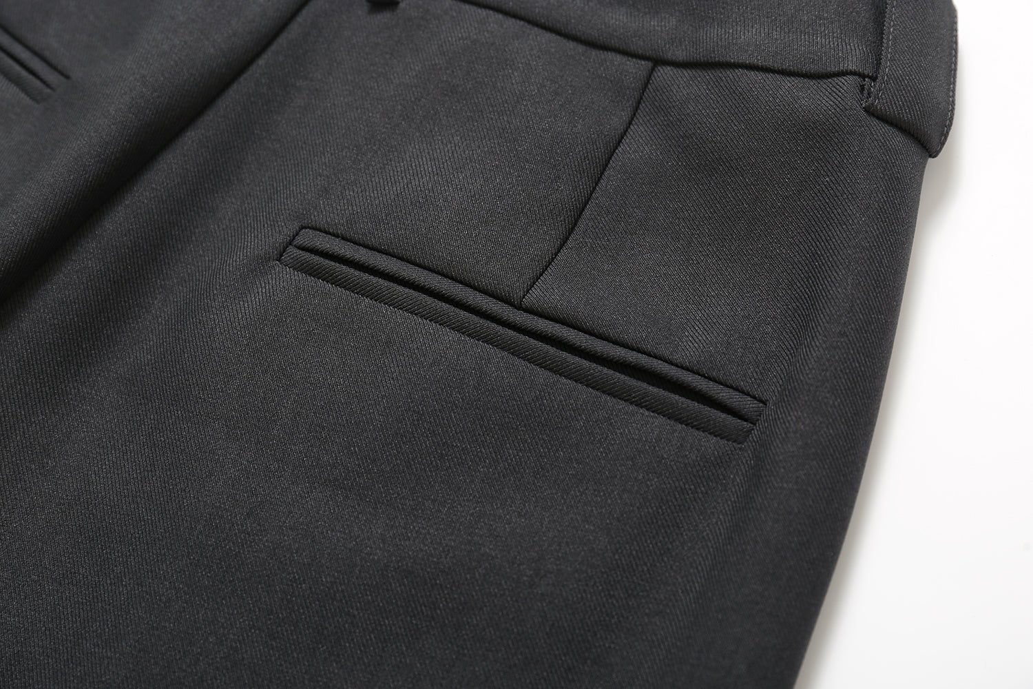 SOMESOWE Black Logo Stitched Suit Pants | MADA IN CHINA