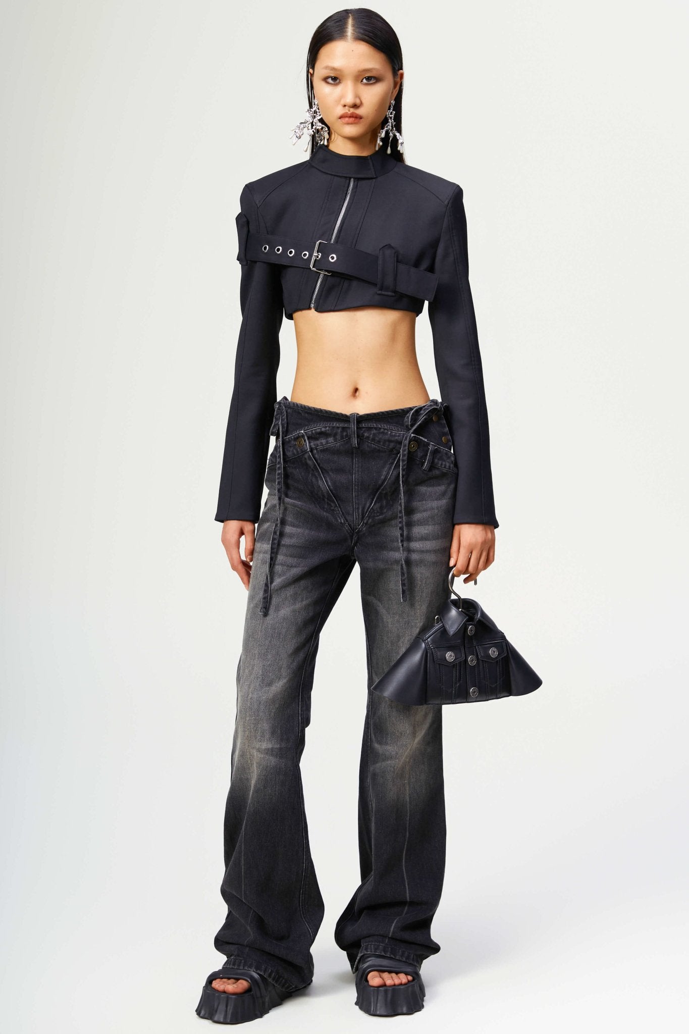MARRKNULL Black Long Jeans | MADA IN CHINA