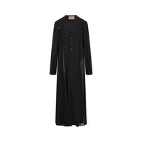 ELYWOOD Black Long Silk Coat | MADA IN CHINA
