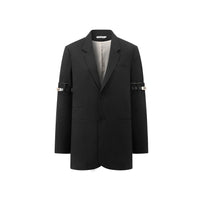 ONOFFON Black Loose Fit Lock Suit Jacket | MADA IN CHINA