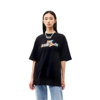 ANN ANDELMAN Black Multicolor Logo Print T-Shirt | MADA IN CHINA