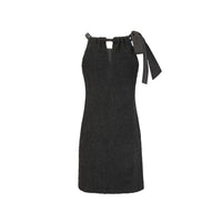 ARTE PURA Black Neck Strapping Dress With Bow Tie | MADA IN CHINA
