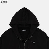 SMFK Black Night Compass Campus Wide Hoodie | MADA IN CHINA