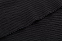 Maca Kaka Black Off Shoulder Knit Short Sleeve Top | MADA IN CHINA