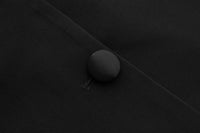 Maca Kaka Black Oversized Satin-Collar Blazer | MADA IN CHINA