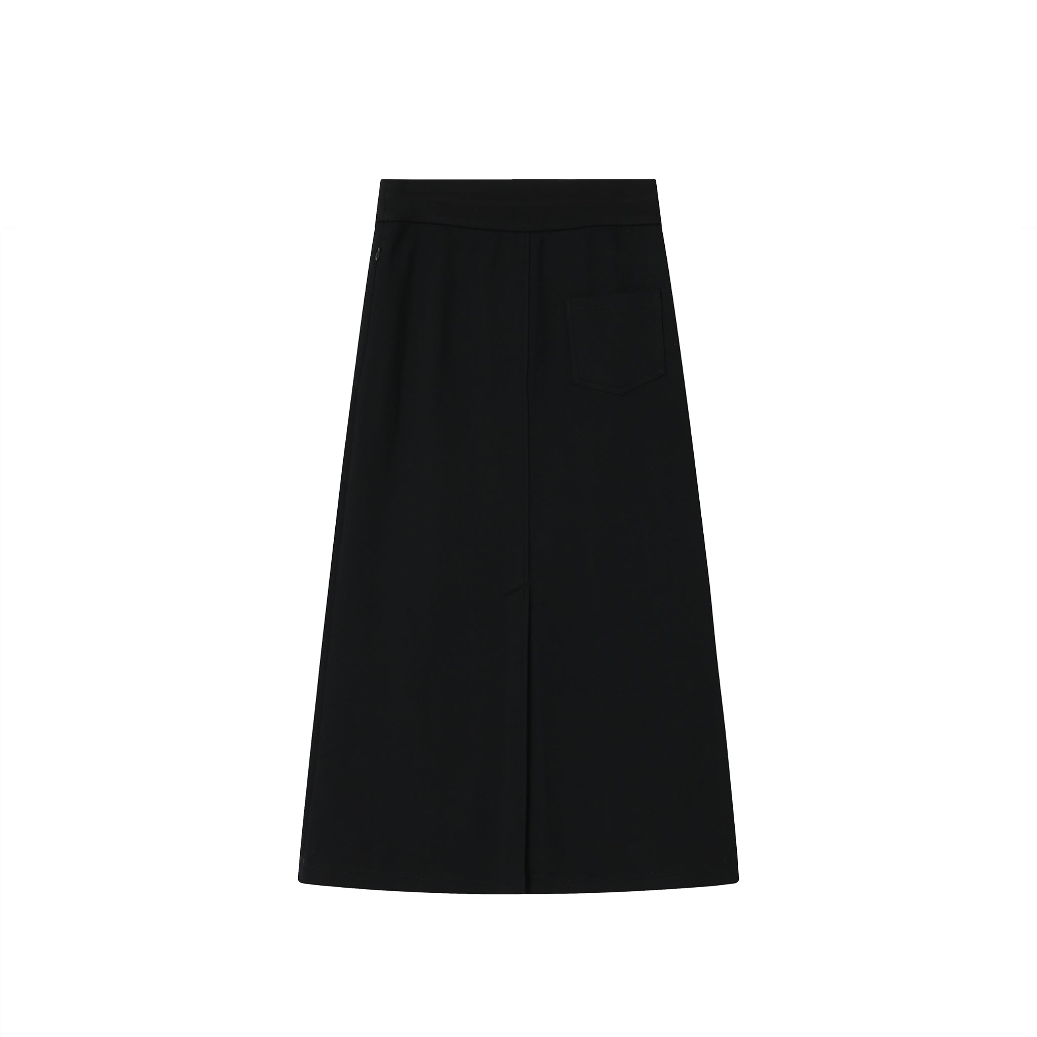 SOMESOWE Black Padded High Waist Elasticated Maxi Skirt | MADA IN CHINA