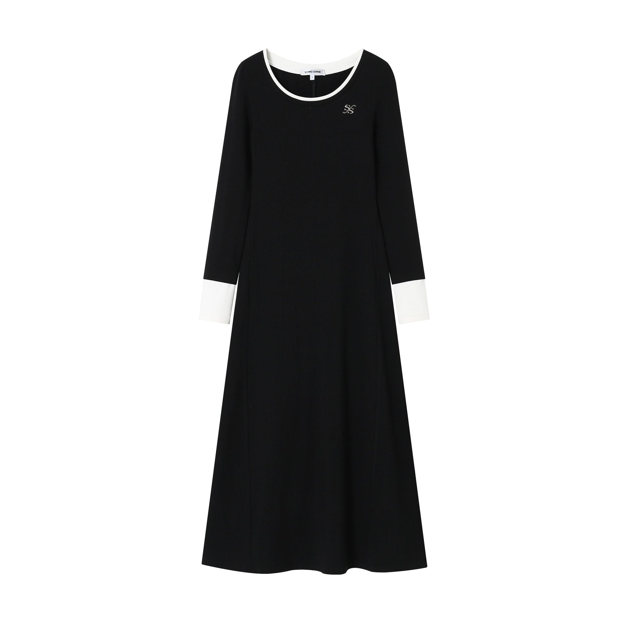 SOMESOWE Black Padded Long-Sleeve Dress | MADA IN CHINA