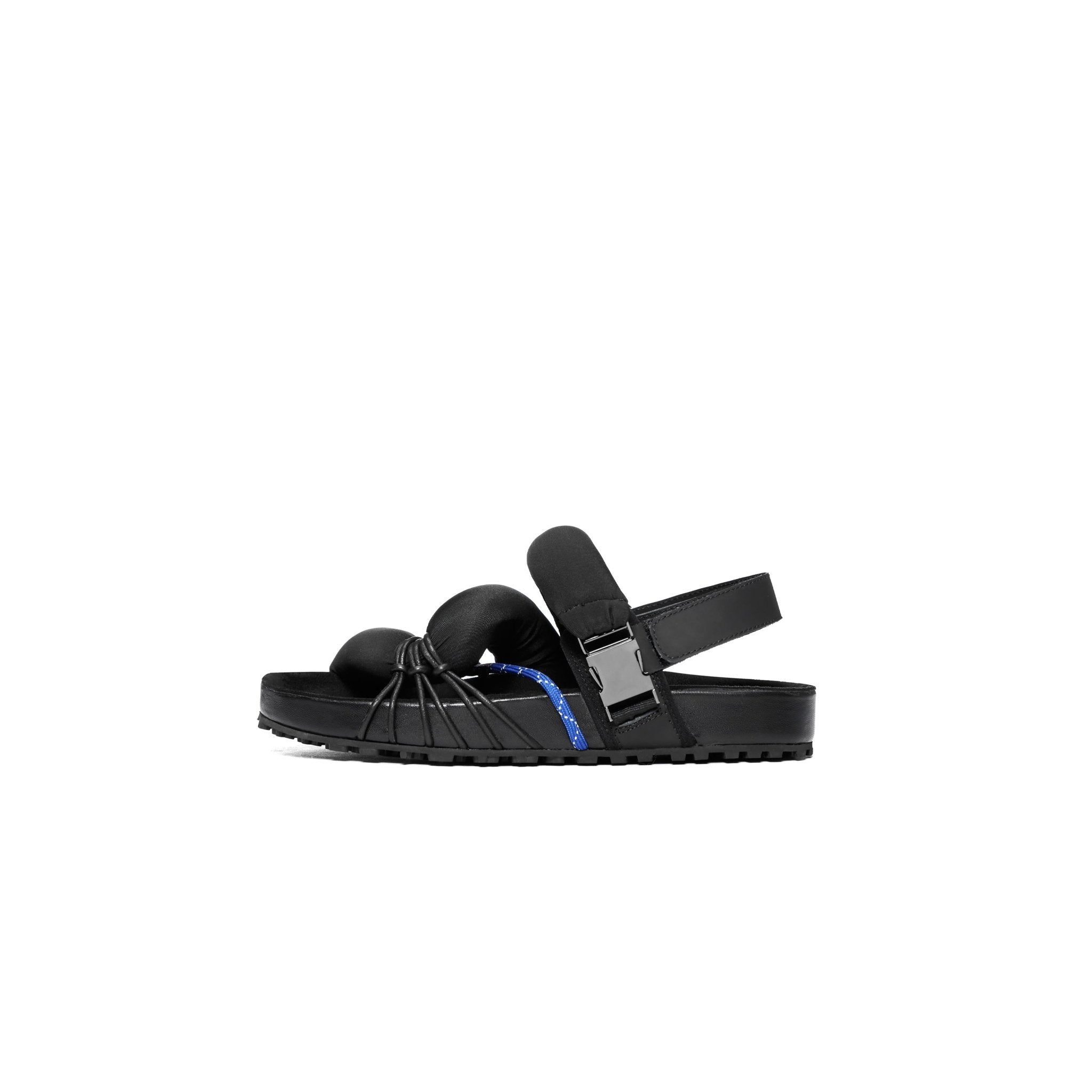 LOST IN ECHO Black Padded Strips with Multi-tie Casual Sandals | MADA IN CHINA