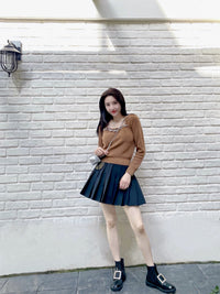 HERLIAN Black Plaid Pleated Skirt | MADA IN CHINA