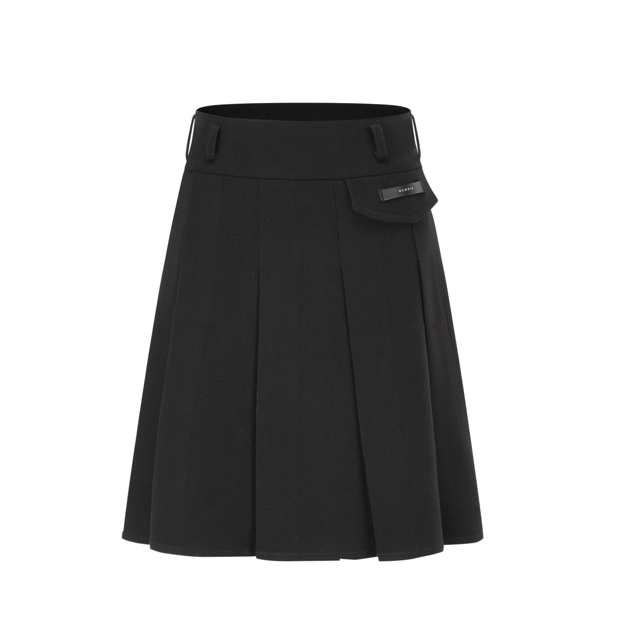 Alexia Sandra Black Pleated Medium Skirt | MADA IN CHINA