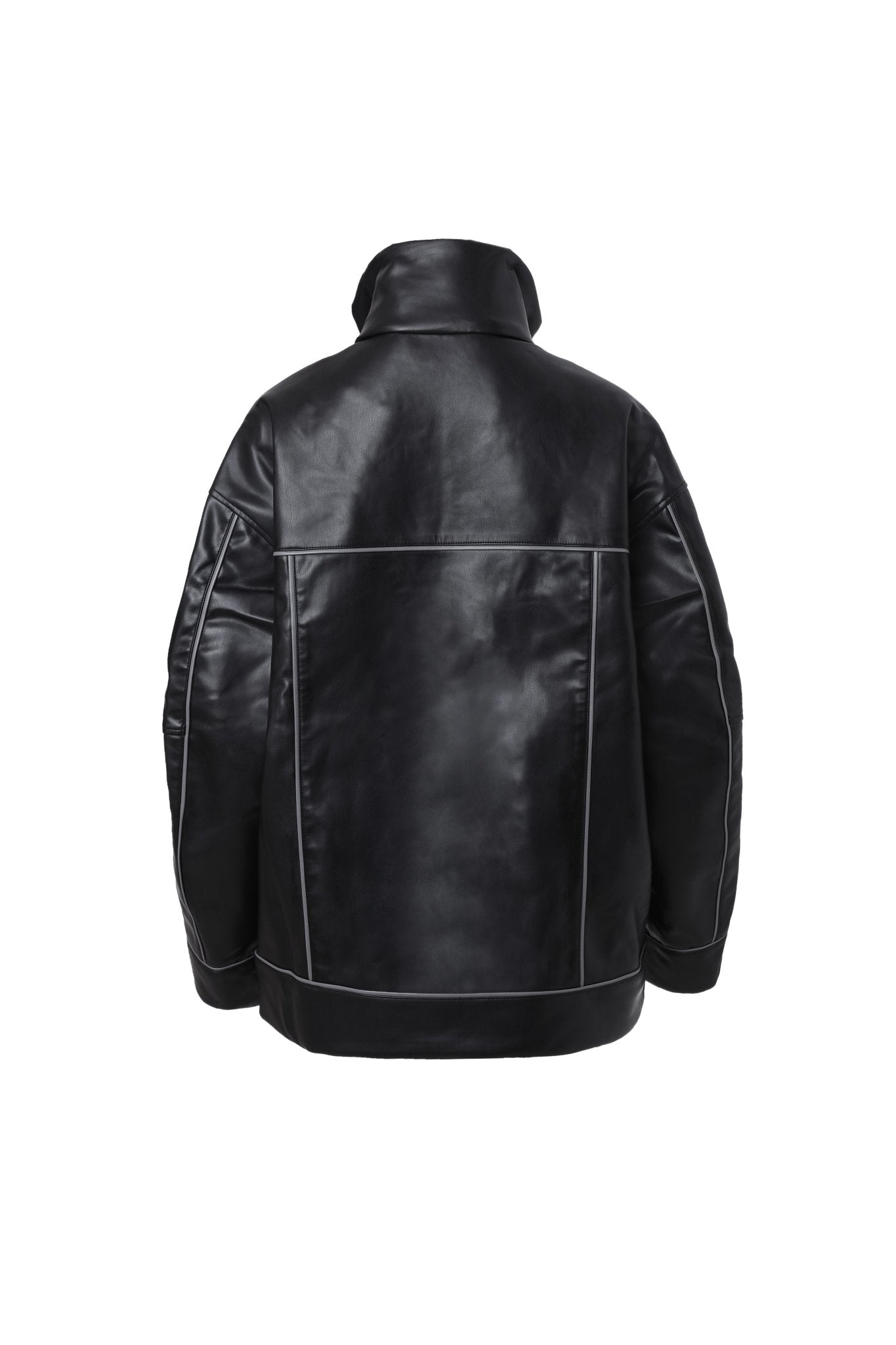 CALVIN LUO Black PU Leather Pak Jacket | MADA IN CHINA