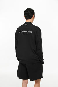 UNAWARES Black Reflective Logo Print Long Sleeve Top | MADA IN CHINA