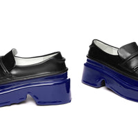 LOST IN ECHO Black Rubber-Drenched Non-Edged Loafers | MADA IN CHINA