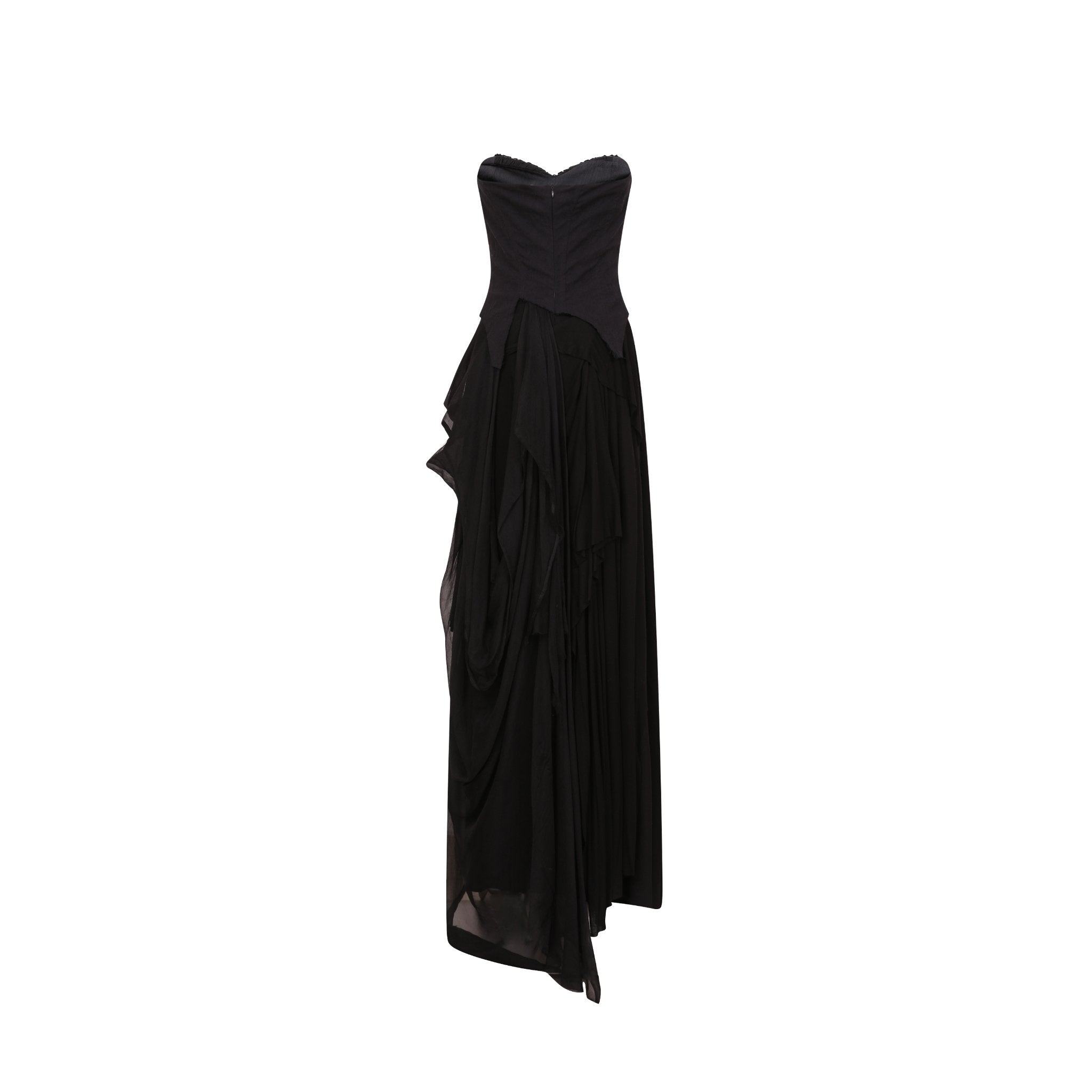 ELYWOOD Black Seamed Long Dress | MADA IN CHINA