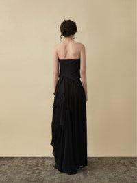 ELYWOOD Black Seamed Long Dress | MADA IN CHINA