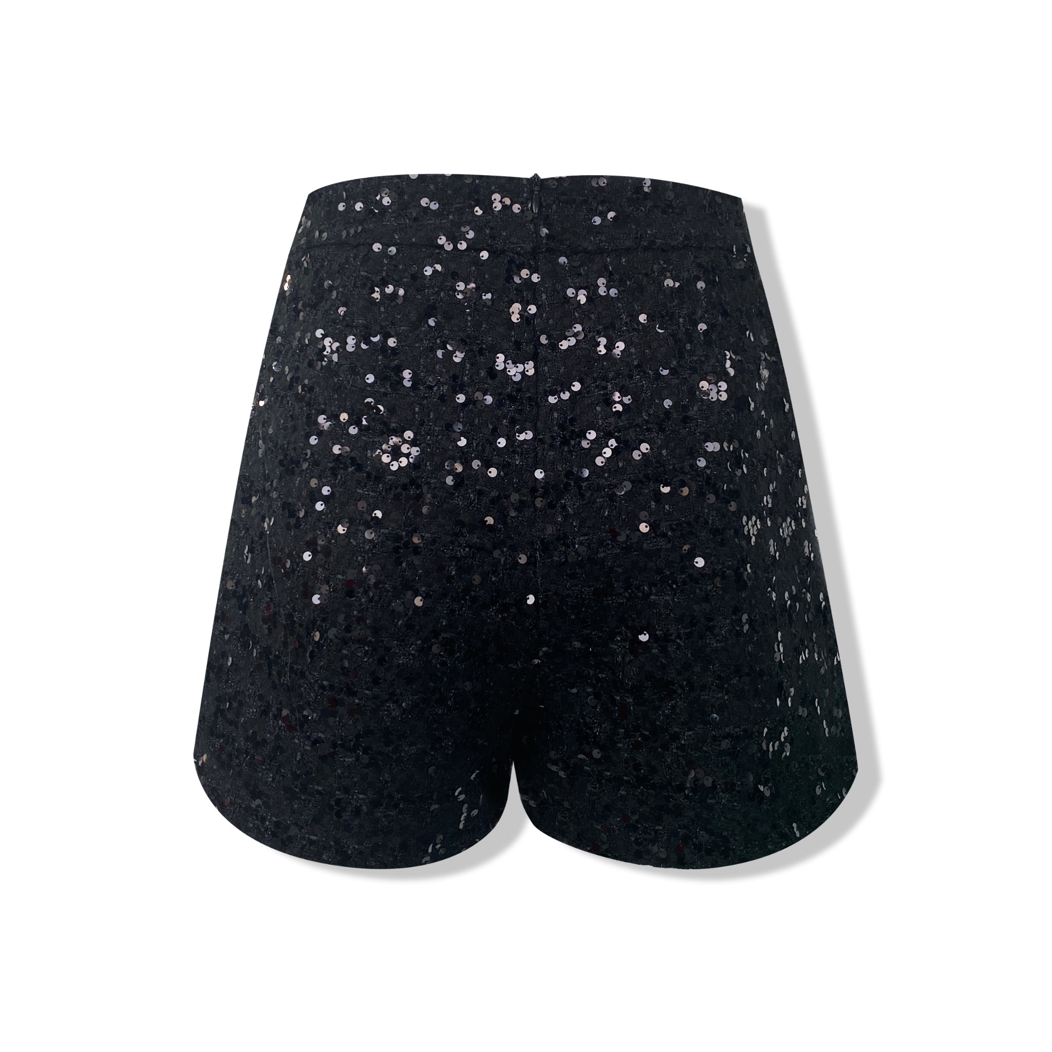 AIMME SPARROW Black Sequin Shorts | MADA IN CHINA