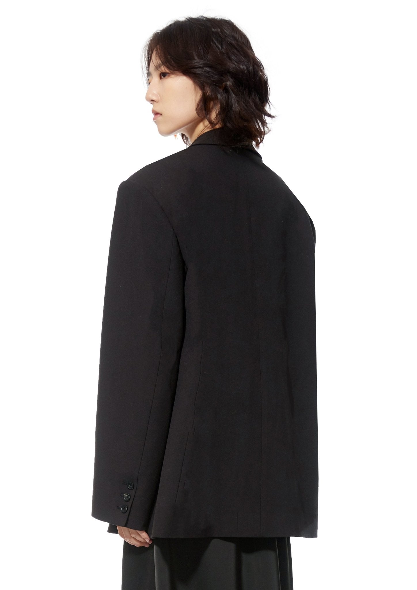 MARRKNULL Black Shoulder Cutout Blazer Jacket | MADA IN CHINA