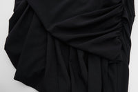 Maca Kaka Black Slim Pleated Half Dress | MADA IN CHINA