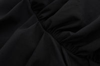 Maca Kaka Black Slim Pleated Half Dress | MADA IN CHINA