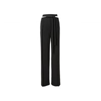 Ther. Black Slip straight-legged trousers | MADA IN CHINA