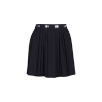 CALVIN LUO Black Small Twist-Lock Pleated Skirt | MADA IN CHINA
