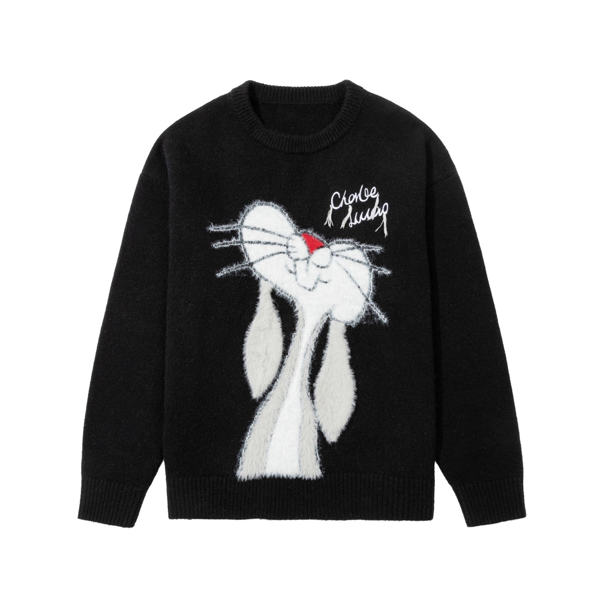 CHARLIE LUCIANO Black Smily Bunny Sweater | MADA IN CHINA