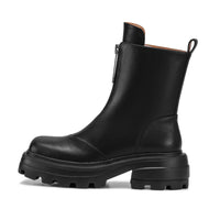 LOST IN ECHO Black Square Toe Zipper Thick Soled Suit Boots | MADA IN CHINA