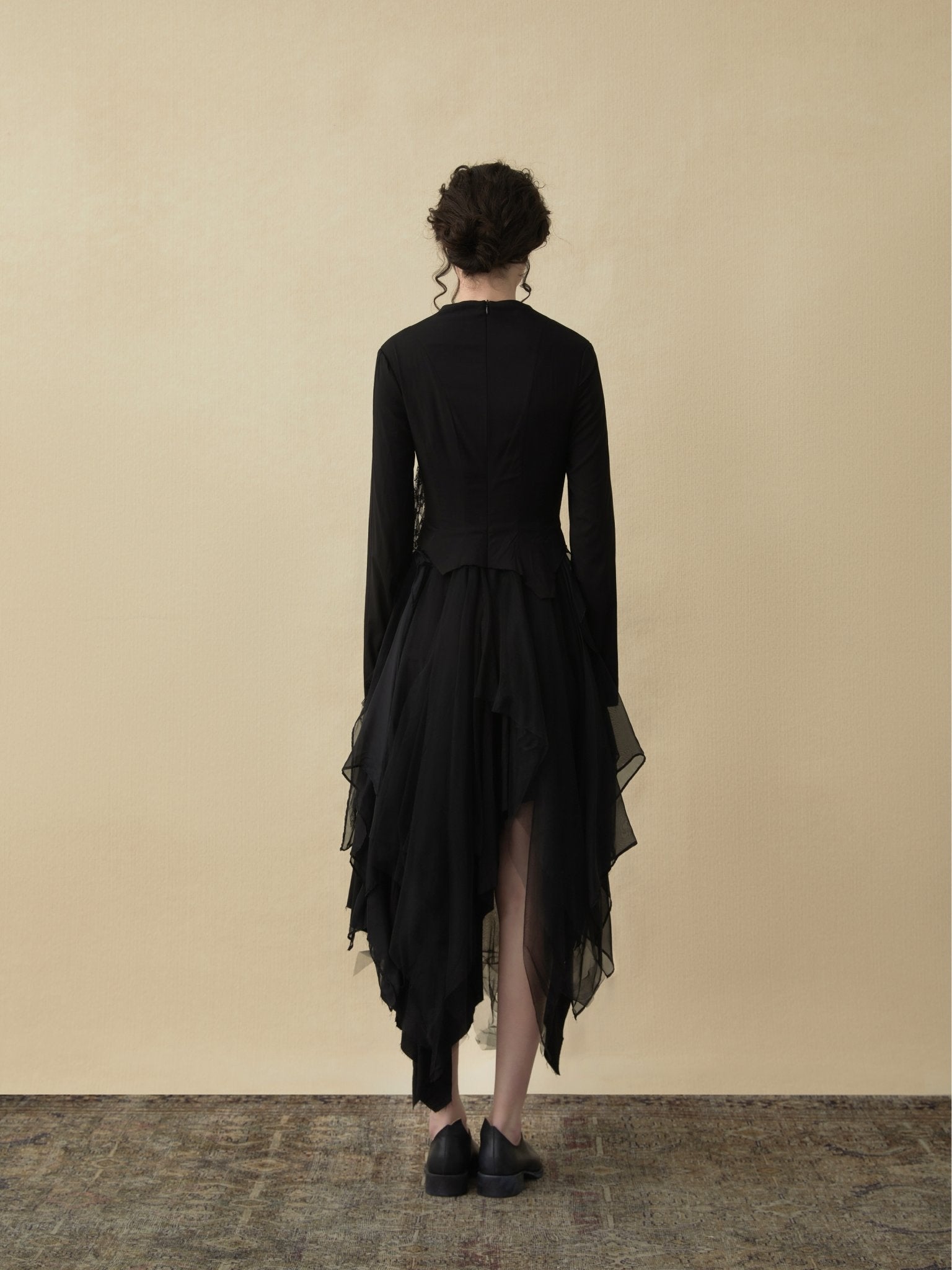 ELYWOOD Black Stitching Gauze Dress | MADA IN CHINA