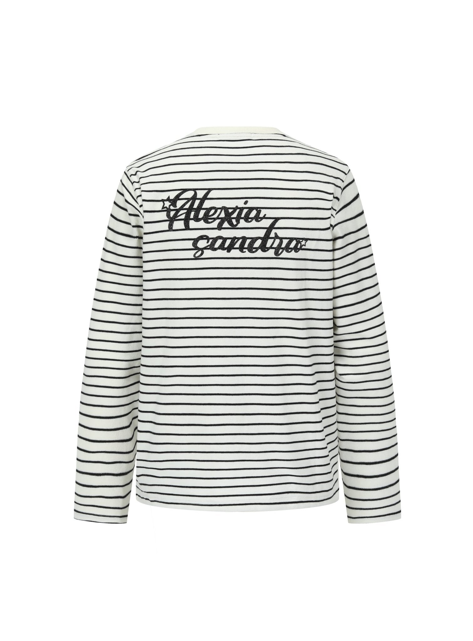 Black Stripe Long Sleeve T-shirt With Strawberry Print | MADA IN