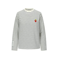 Alexia Sandra Black Stripe Long Sleeve T-shirt With Strawberry Print | MADA IN CHINA