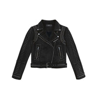 AIMME SPARROW Black Studded Suede Jacket | MADA IN CHINA