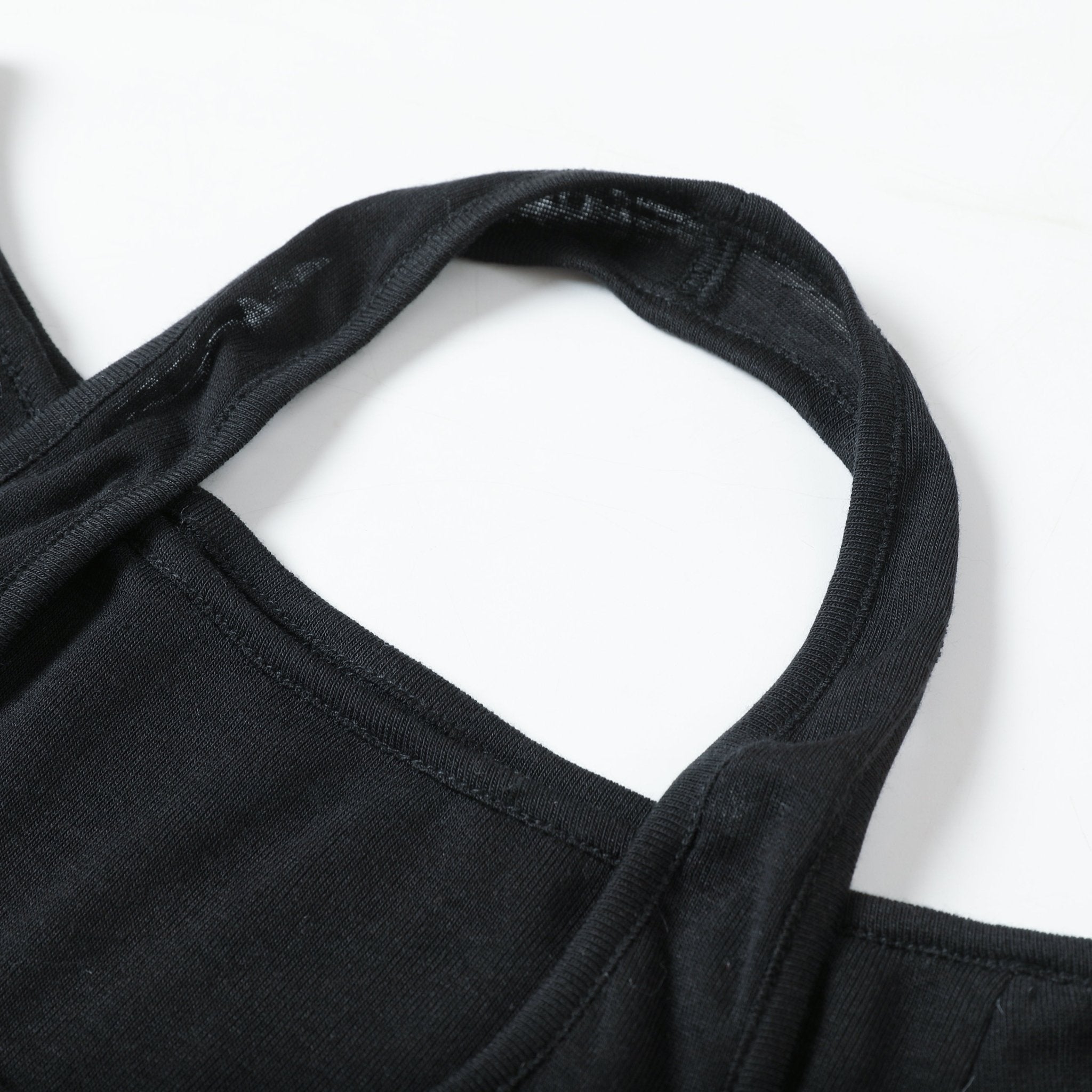 THREE QUARTERS Black Tencel Wool T-Shirt | MADA IN CHINA
