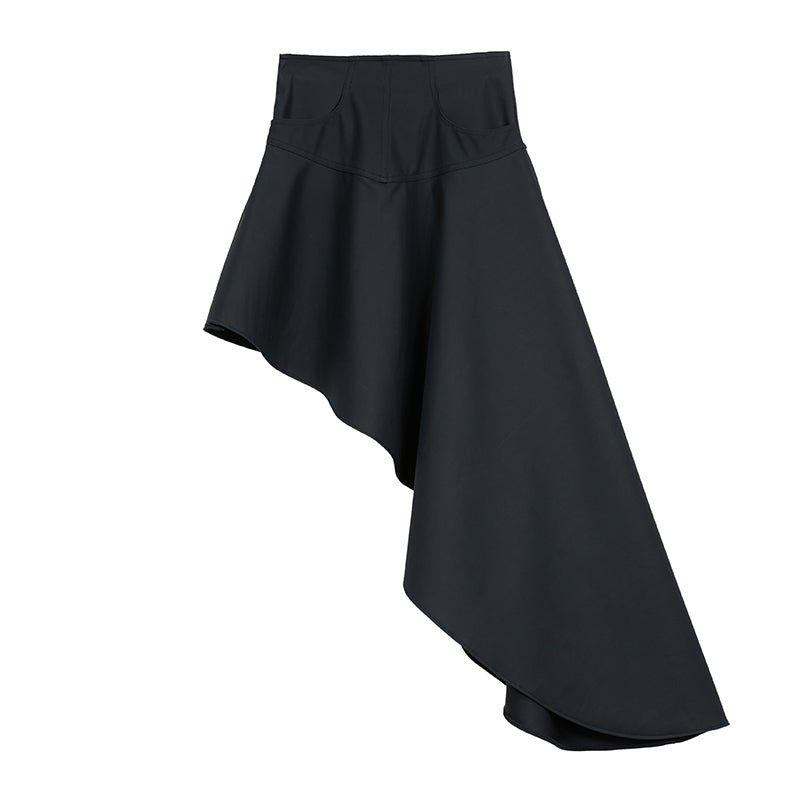 VANN VALRENCÉ Black The Dark Abyss Irregular Cut Half Skirt | MADA IN CHINA