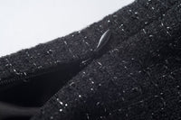 Alexia Sandra Black Tweed Pearl Cropped Top | MADA IN CHINA