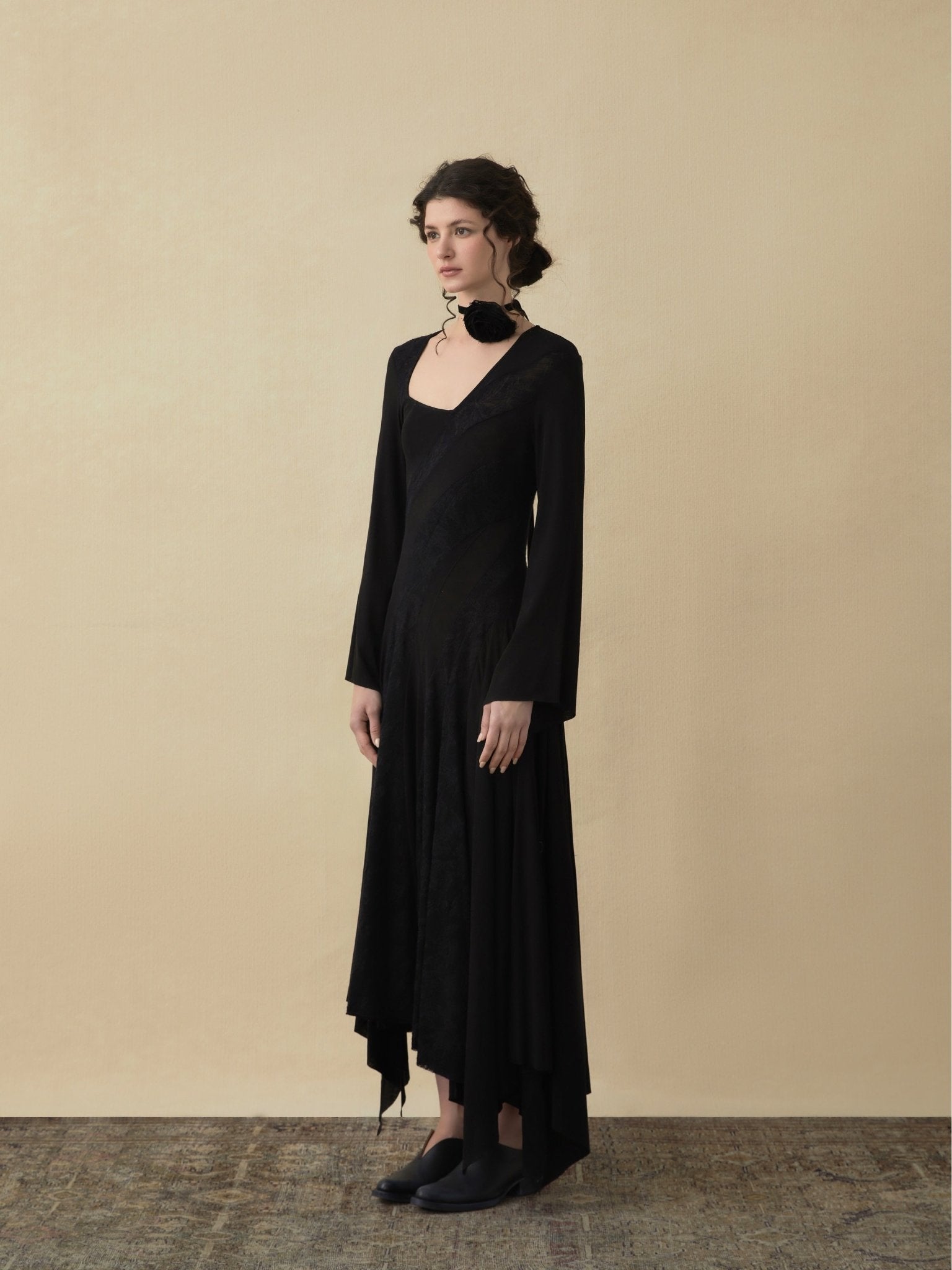ELYWOOD Black Twilled Silesia Dress | MADA IN CHINA
