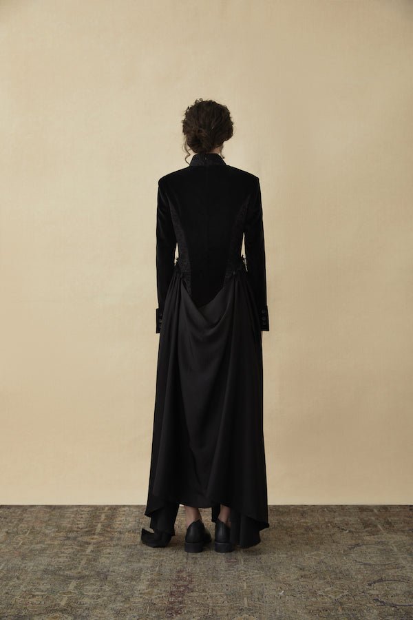 ELYWOOD Black Velvet Jacquard Dress | MADA IN CHINA