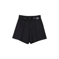 CALVIN LUO Black Waist Twist Lock Decorated Shorts | MADA IN CHINA