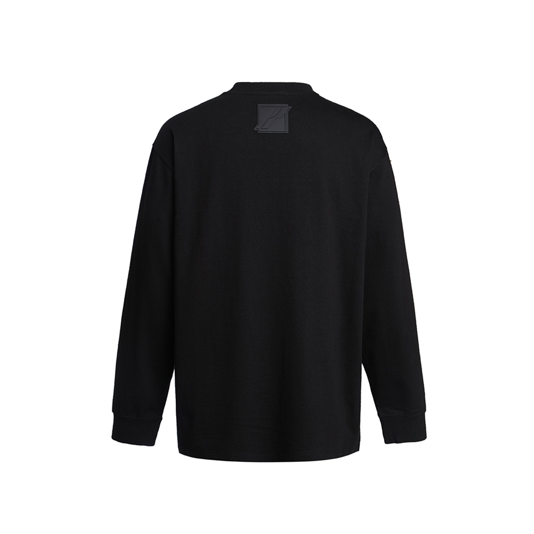 WE11DONE Black We11Done Crystal Logo Long Sleeve T-Shirt | MADA IN