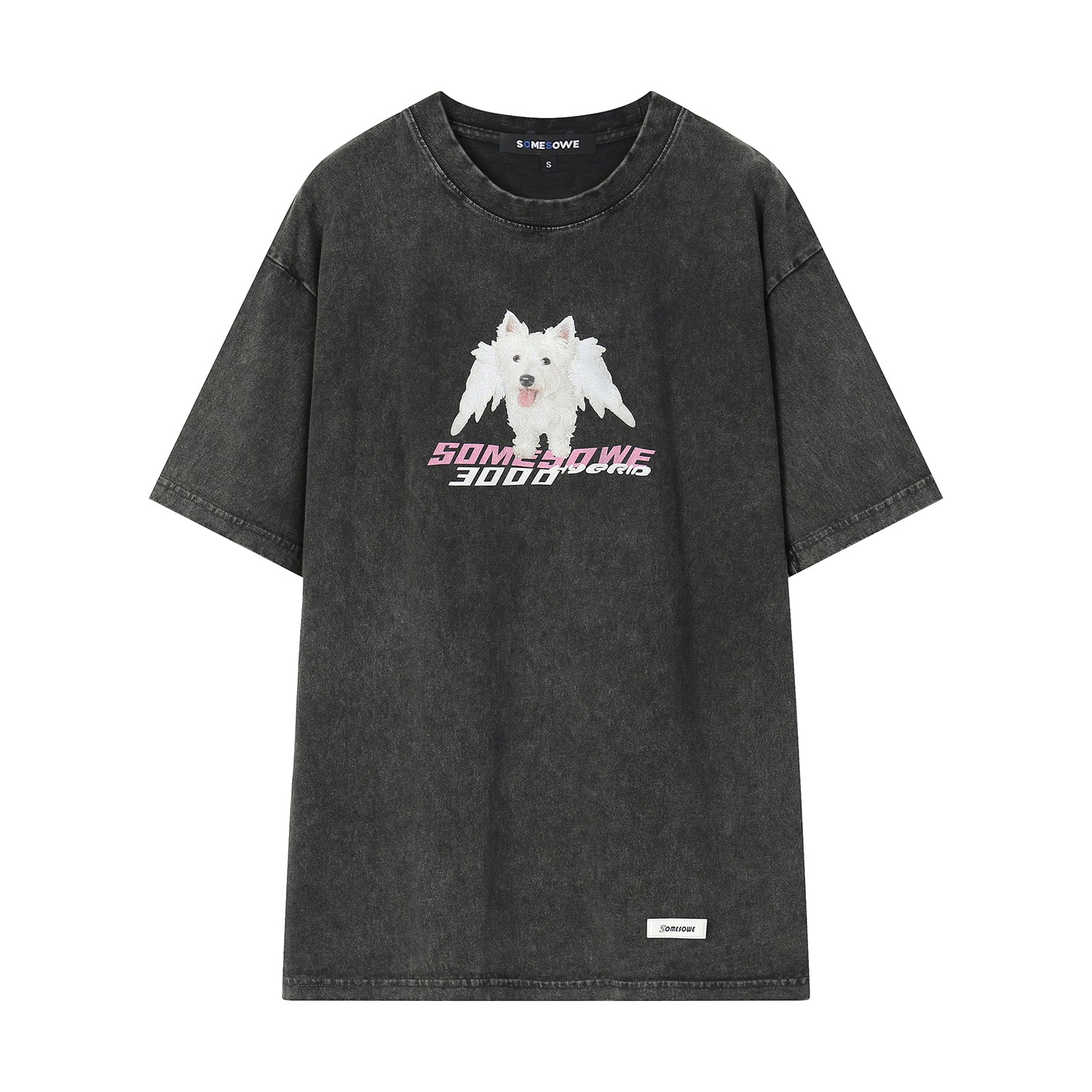 SOMESOWE Black Westland Terrier Print T-shirt | MADA IN CHINA