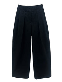 Ther. Black Wide-leg cotton trousers | MADA IN CHINA