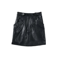 VANN VALRENCÉ Black Women Patchwork Leather Skirt | MADA IN CHINA