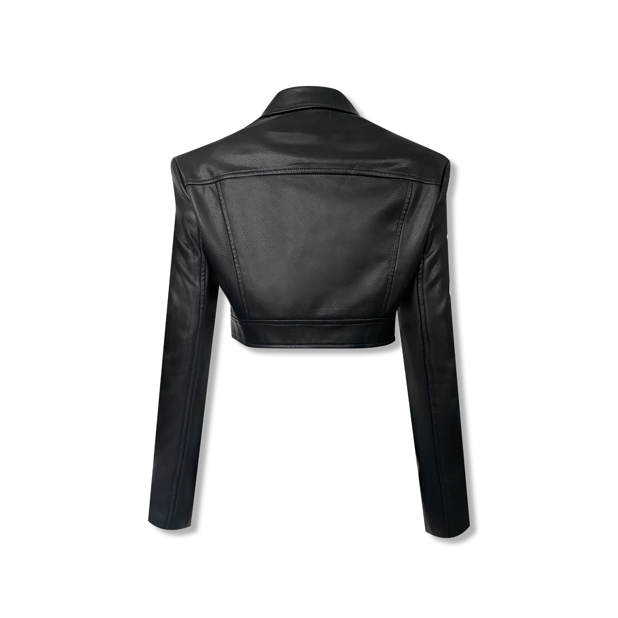 NOT FOR US Black Zip Leather Jacket | MADA IN CHINA