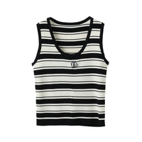 ICE DUST Black&White Ice Linen Knitted Vest | MADA IN CHINA